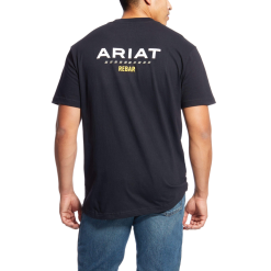 Ariat Mens Rebar Cotton Strong Black Logo T-Shirt - 10025405