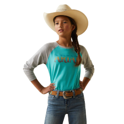 Ariat Girls Serape Logo Baseball T-Shirt - 10043630