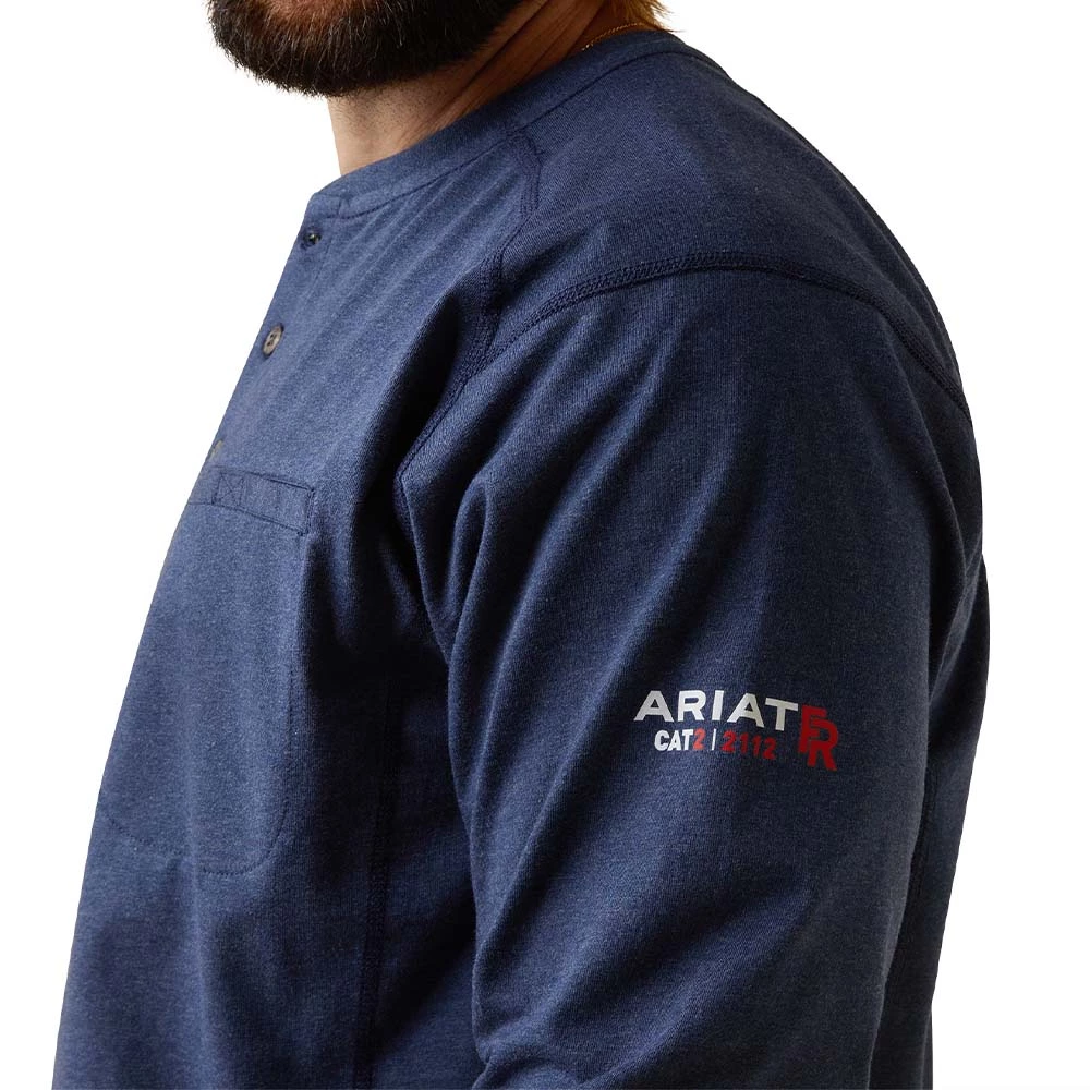 Ariat Mens FR Air Refinery Row Henley T-Shirt - 10043776 5 Ariat Mens FR Air Refinery Row Henley T-Shirt - 10043776 - Image 3