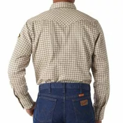 Wrangler Mens FR Plaid Work Shirt - 10FR124MM -Western Wear Shop 10FR124MM Wrangler B
