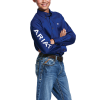 Ariat Boys Team Logo Ultramarine Blue Twill Classic Fit Shirt - 10030164 -Western Wear Shop Ariat Boy s Team Logo Twill Classic Fit Shirt 10030164 S 1