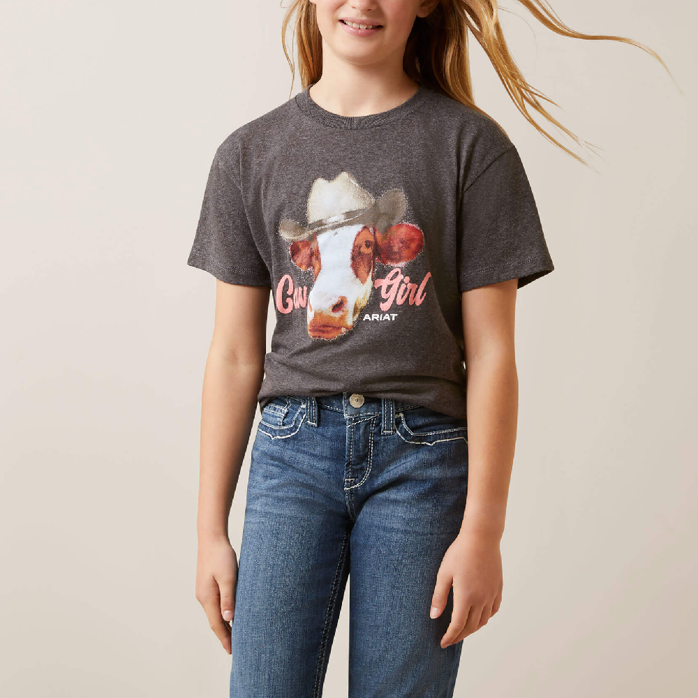 Ariat Girls Cow Girl T-Shirt - 10045457 3 Ariat Girls Cow Girl T-Shirt - 10045457