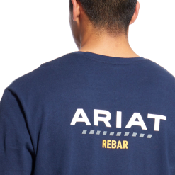 Ariat Mens Rebar Cotton Strong Navy Logo T-Shirt - 10025410 -Western Wear Shop Ariat Mens Rebar Cotton Strong Navy Logo T Shirt 10025410 S 3