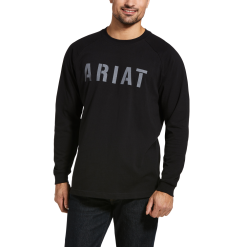 Ariat Mens Rebar Black Cotton Strong Block T-Shirt - 10032848