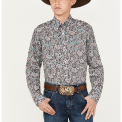 Cinch Boys Paisley Print Shirt - MTW7060317-GRY