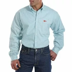 Cinch Mens FR WRX Turquoise Work Shirt - MLW3001006-TUR