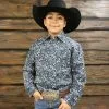 Starr Boys Printed Snap Long Sleeve Shirt - SWBPTSLS-267 -Western Wear Shop SWBPTSLS 267