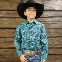 Starr Boys Printed Snap Long Sleeve Shirt - SWBPTSLS-270