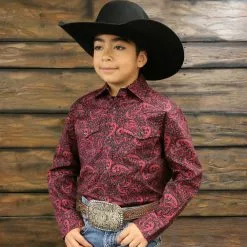Starr Boys Printed Snap Long Sleeve Shirt - SWBPTSLS-271
