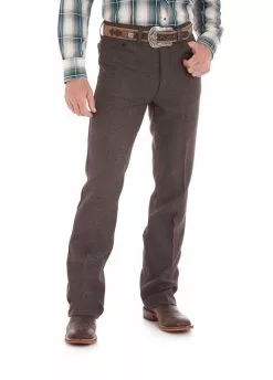 82HO Heather Brown Wrangler Wrancher Polyester Jeans Regular Fit