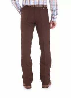 82BN Brown Wrangler Wrancher Polyester Jeans Regular Fit